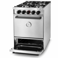 Cocina 535 – 4 Hornallas / Puerta de acero / Grill