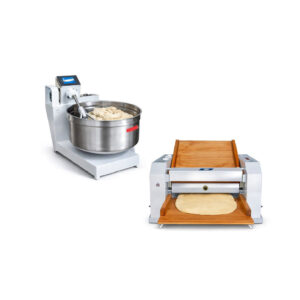 Combo Amasadora 20kg Reforzada + Sobadora 450mm 1/2HP De Mesa -Linea Comercial