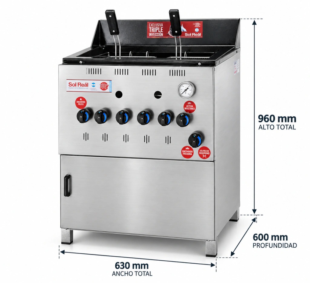 freidora-a-gas-sol-real-33-litros-triple-inyeccion-3 Freidora a Gas Sol Real 33 Litros Triple Inyección Profesional