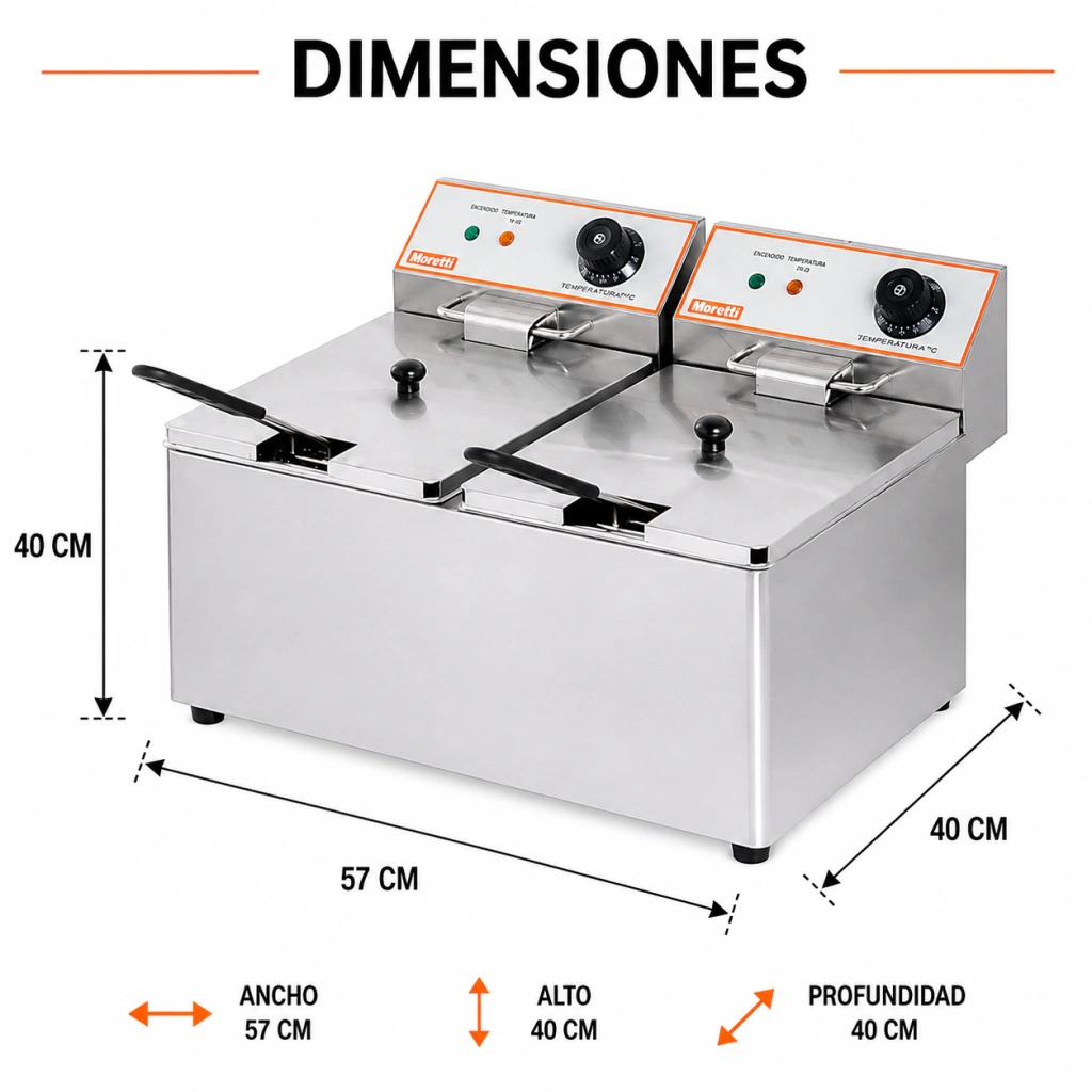 freidora-electrica-moretti-fryer-8-8-2 Freidora Eléctrica Doble Moretti Fryer 8+8